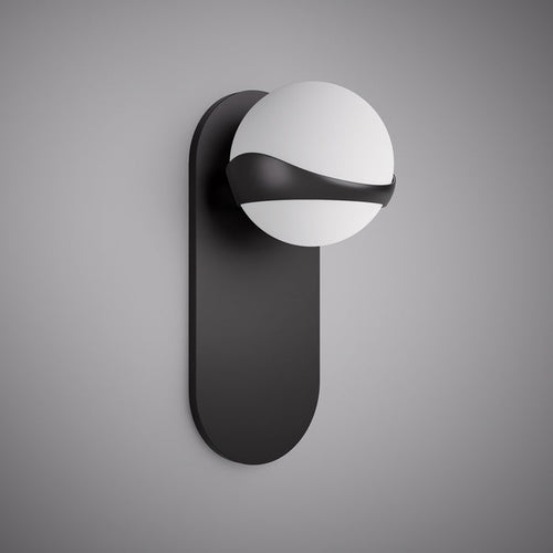 1 Lights Noa Black Single Wall Sconce Matte Black  Dimmable 50W