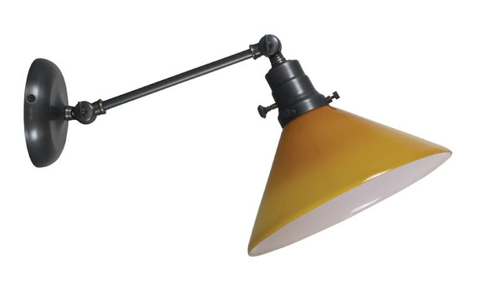 10-inch Otis Oil Rubbed Bronze Direct Wire Wall Swing Lamp Amber Shade