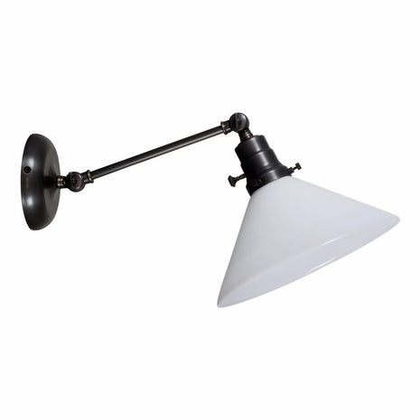 10-inch Otis Oil Rubbed Bronze Direct Wire Wall Swing Lamp White Shade