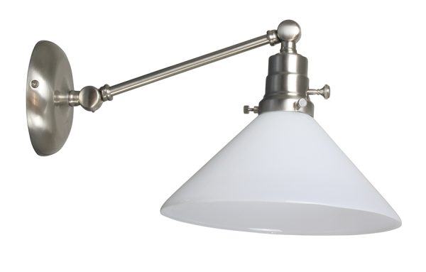 10-inch Otis Satin Nickel Direct Wire Wall Swing Lamp White Shade