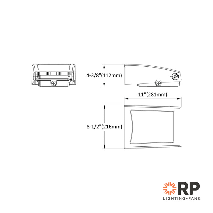 11-inch Bronze Outdoor Outdoor Wall Light with 3-CCT Selectable White