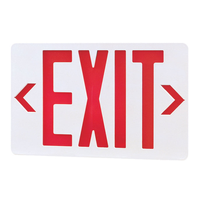11.75-inch White Double Face Exit Sign with 4.4W Output and Self Diagnostic Testing