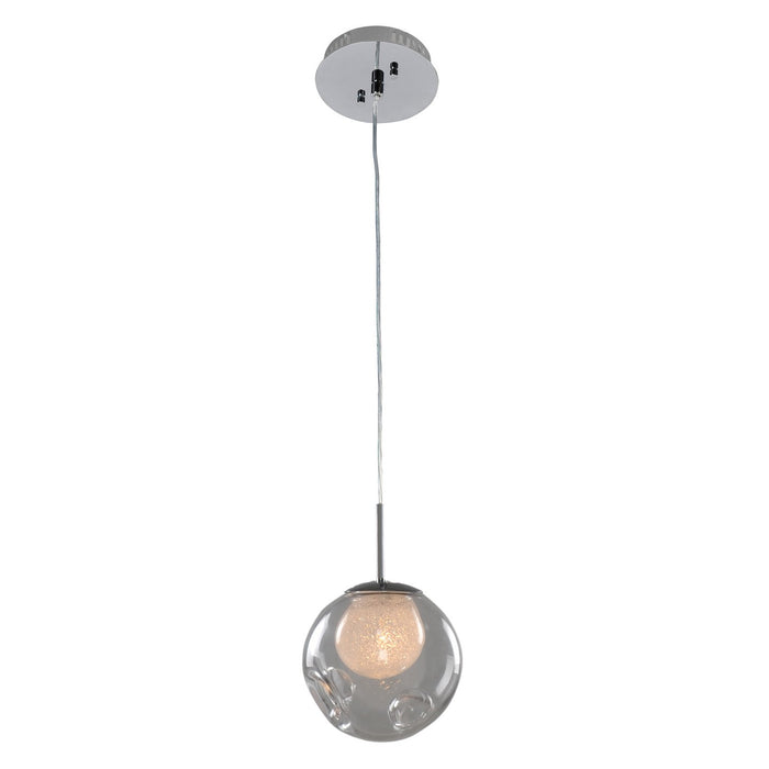 12'' Meteor 1 Light Polished Chrome Pendant