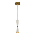 12'' Milo 1 Light White w/ Vintage Brass Pendant