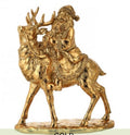12" RESIN SANTA/W DEER TABLE PIECE