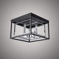 4 Lights 15-in Flush Mount Chrome/Matte Black  Dimmable 160W