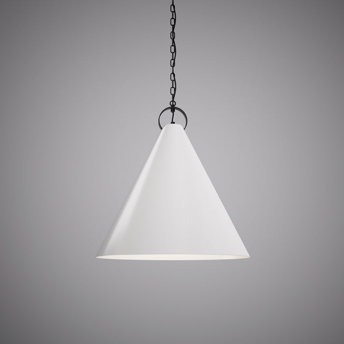 15.75-inch Matte White Dimmable Pendant Light