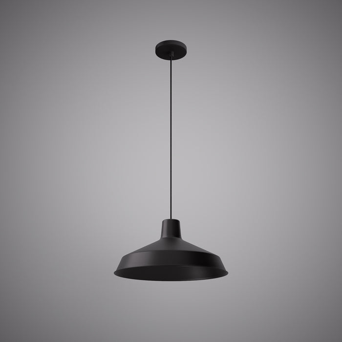 Matte Black 16" Dome Pendant Light  Dimmable