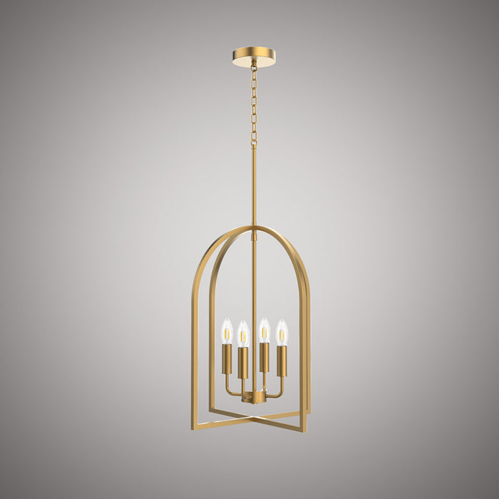 16-inch Aged Brass Dimmable Pendant Light
