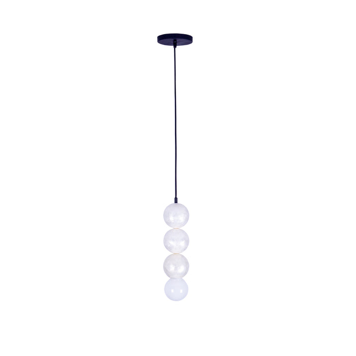 17'' Pearls 1 Light Matte Black Pendant