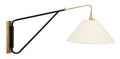 18-inch Arm Antique Brass Black Wall Swing Lamp