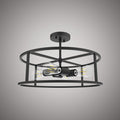 18-inch Matte Black Dimmable Flush Mount Ceiling Light