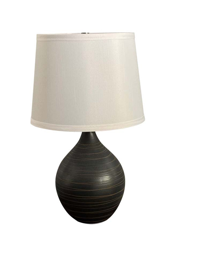 18.5-inch Scatchard Scored Matte Black Table Lamp
