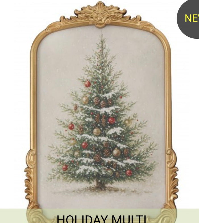 18.5X27" GILDED FRAME CHRISTMAS TREE ART