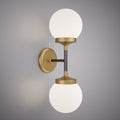 2 Lights  18-in Wall/Vanity Light Matte Black/Aged Brass  Dimmable 80W