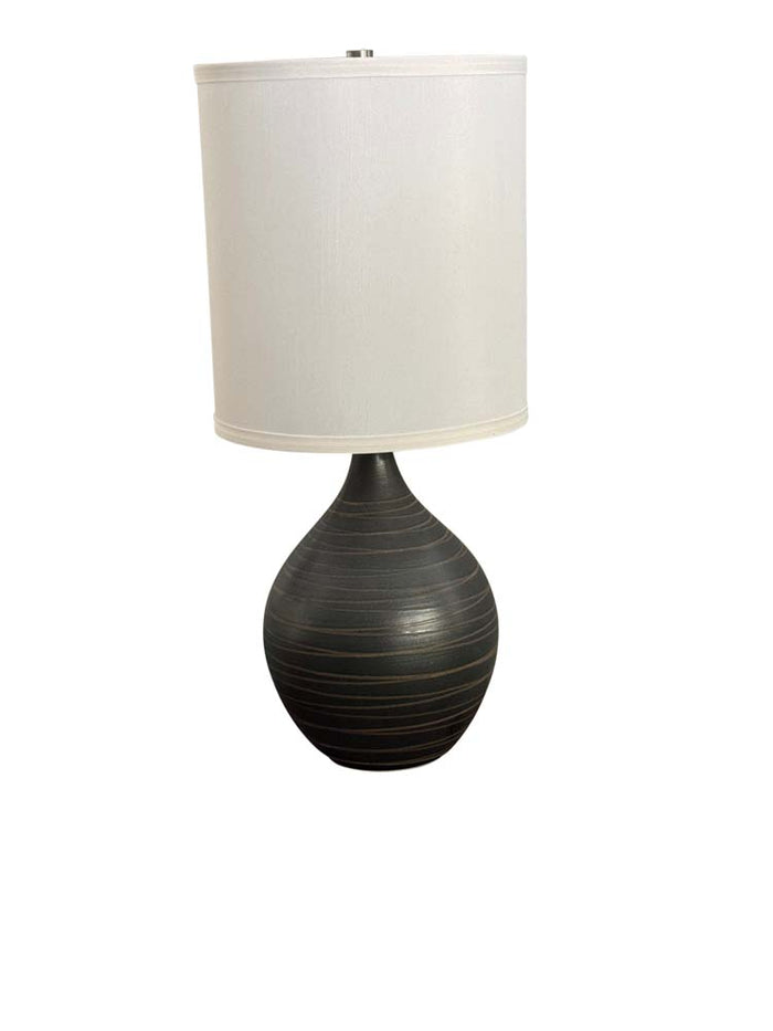 20.5-inch Scatchard Scored Matte Black Table Lamp