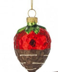 2.5" GLASS CHOCOLATE STRAWBERRY ORNAMENT