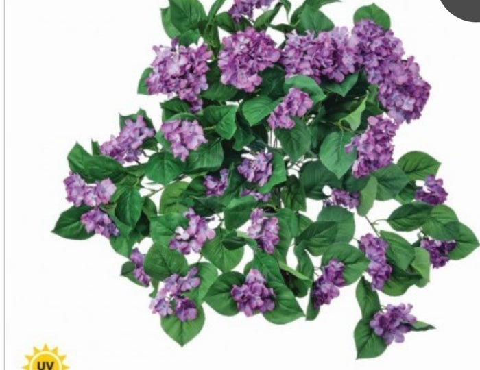 27" UV HANGING HYDRANGEA PLANT