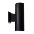 3-inch Black Cylinder Outdoor Wall Light with 3000K Light and Clear Lens