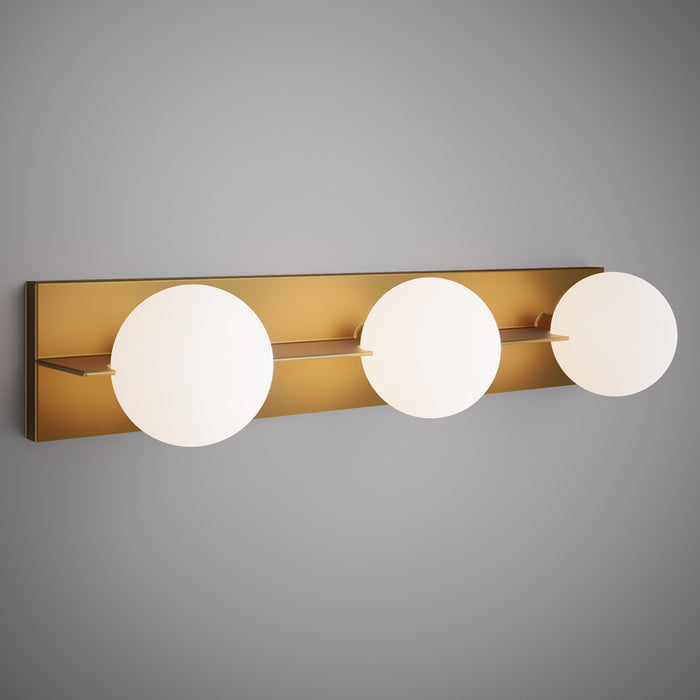 3 Lights Luna 3-light Vanity Light Aged Brass  Dimmable 180W