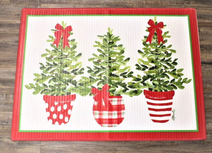 3 Topiary Tree 47x35" Bamboo Mat