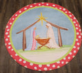 35" Round Bamboo Mat, Colorful Nativity