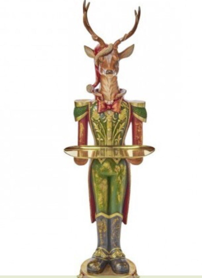 38" RESIN GENTLEMAN DEER W/TRAY