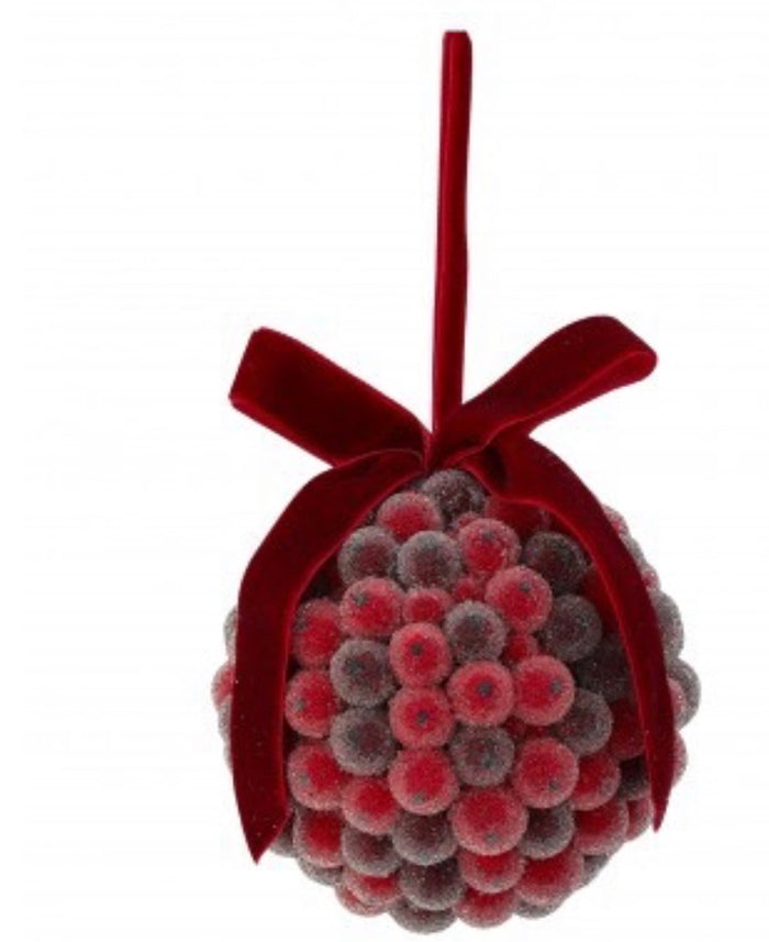 4" BEADED BERRY BALL ORNAMENT