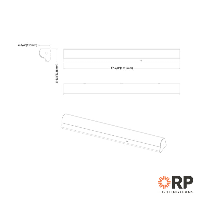 4-foot White Stairwell Light with 3-CCT Selectable White and Motion Sensor