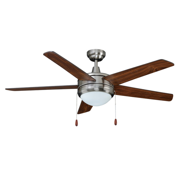 44 Inch 5-Blade Mirage II AC Brushed Nickel Indoor Ceiling Fan 2 Lights Reversible
