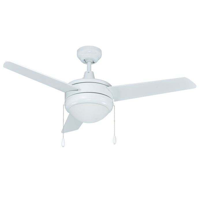 44 Inch Contempo II AC White Indoor Ceiling Fan 3-Blade 2 Lights Reversible