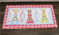 47x23.5" Bamboo Mat, Colorful Angel Trio