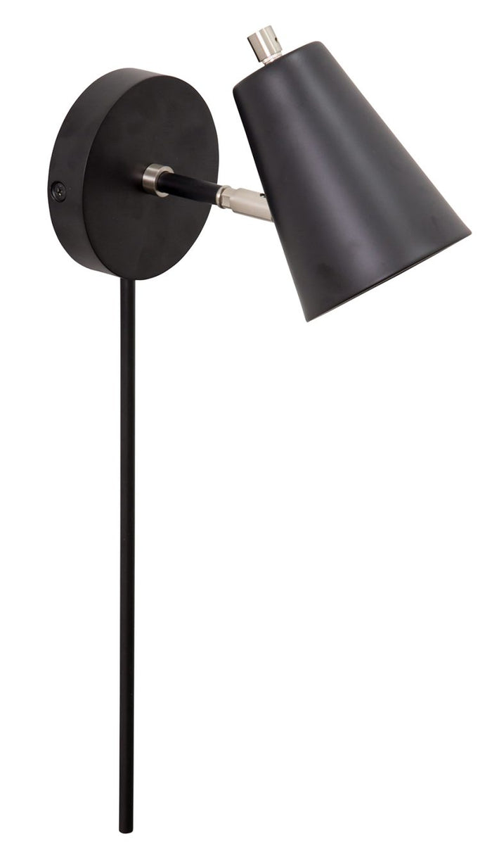 5-inch Kirby Black Direct Wire Wall Swing Lamp
