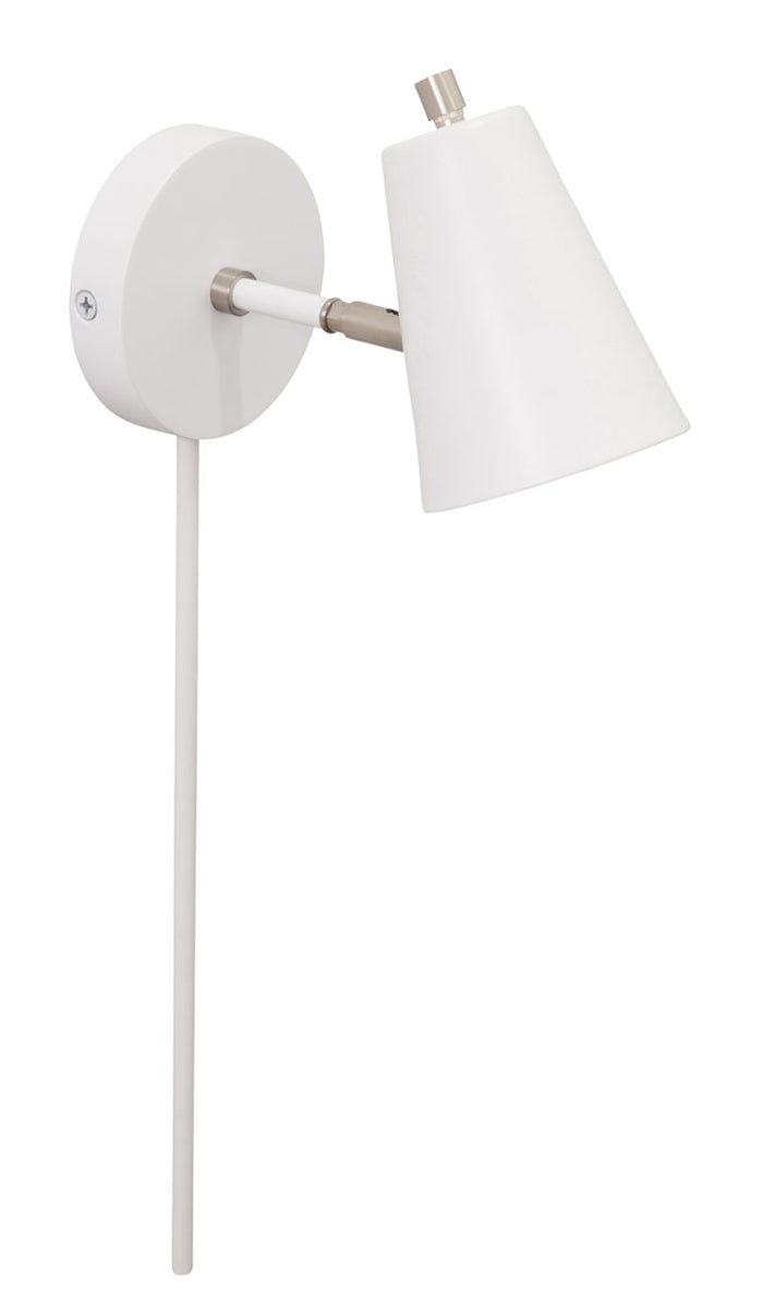 5-inch Kirby White Direct Wire Wall Swing Lamp