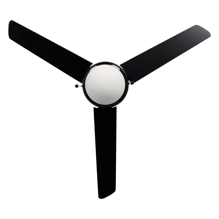 50 Inch Contempo AC Black Indoor Ceiling Fan 3-Blade 2 Lights Reversible