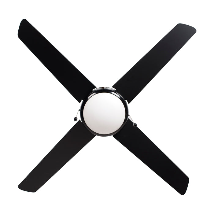 50 Inch Europa AC Black Indoor Ceiling Fan 4-Blade 2 Lights Reversible