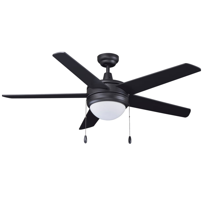 50 Inch Mirage AC Matte Black Indoor Ceiling Fan 5-Blade Reversible