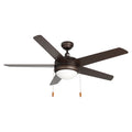 50 Inch Mirage AC Oil Rubbed Bronze Indoor Ceiling Fan 5-Blade 2 Lights Reversible