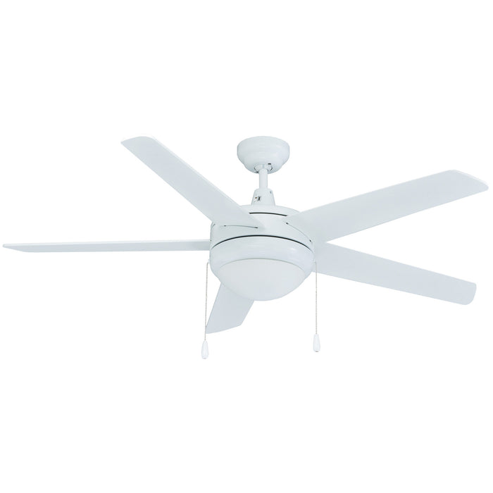 50 Inch Mirage AC White Indoor Ceiling Fan 5-Blade 2 Lights Reversible