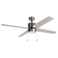 52 Inch Aldea AC Brushed Nickel Ceiling Fan 4-Blade Reversible