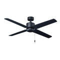 52 Inch Aldea AC Matte Black Indoor Ceiling Fan 4-Blade Reversible