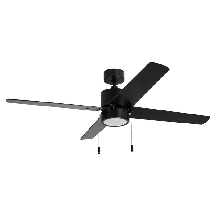 52 Inch Aldea AC Matte Black Indoor Ceiling Fan 4-Blade