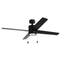 52 Inch Aldea AC Matte Black Indoor Ceiling Fan 4-Blade