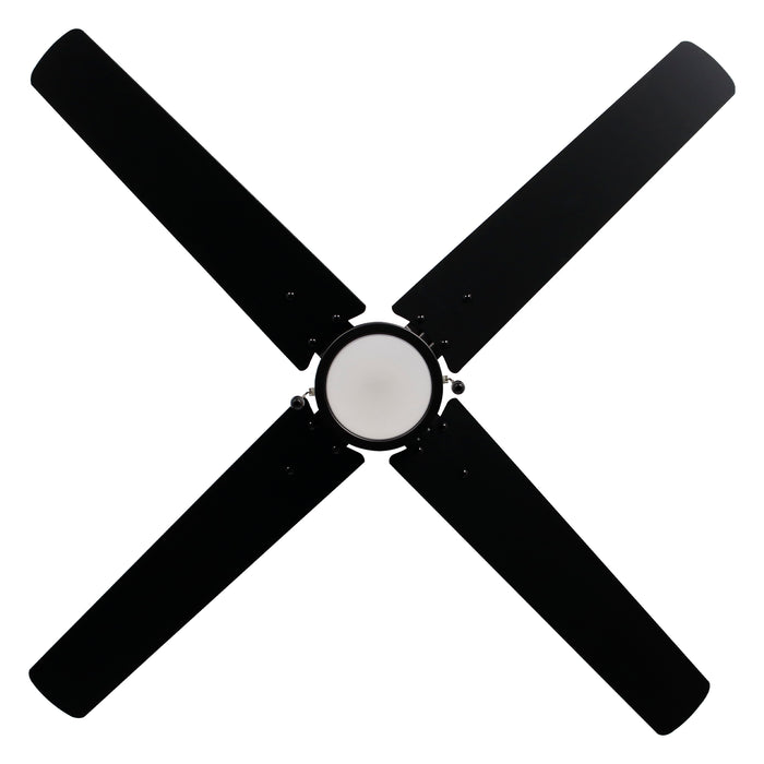52 Inch Aldea AC Matte Black Indoor Ceiling Fan 4-Blade