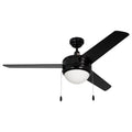 52 Inch Contempo IV AC Black Indoor Ceiling Fan 3-Blade Reversible