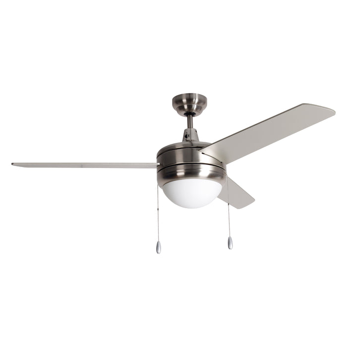 52 Inch Contempo IV AC Brushed Nickel Indoor Ceiling Fan 3-Blade Reversible