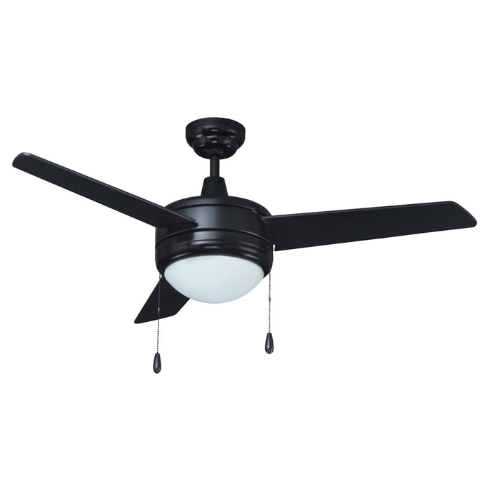 52 Inch Contempo IV AC Matte Black Indoor Ceiling Fan 3-Blade Reversible