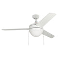 52 Inch Contempo IV AC White Indoor Ceiling Fan 3-Blade Reversible