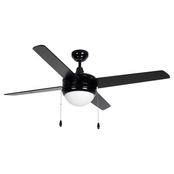 52 Inch Europa IV AC Black Indoor Ceiling Fan 4-Blade Reversible