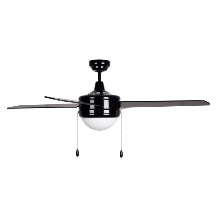 52 Inch Europa IV AC Black Indoor Ceiling Fan 4-Blade Reversible